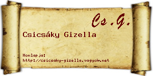Csicsáky Gizella névjegykártya